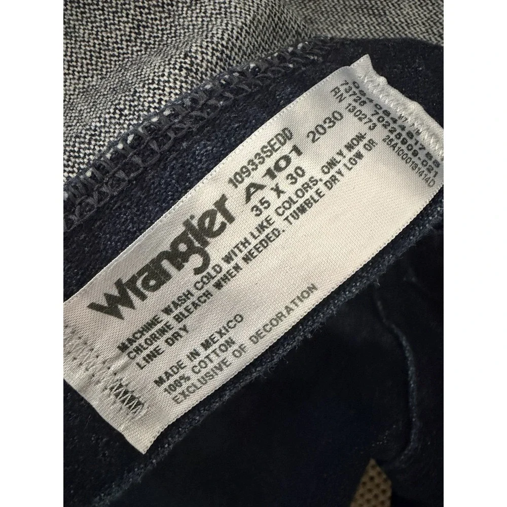 Mens Wrangler A101 Relaxed Straight‎ Leg Jeans Size 35 Heavyweight Dark Cotton